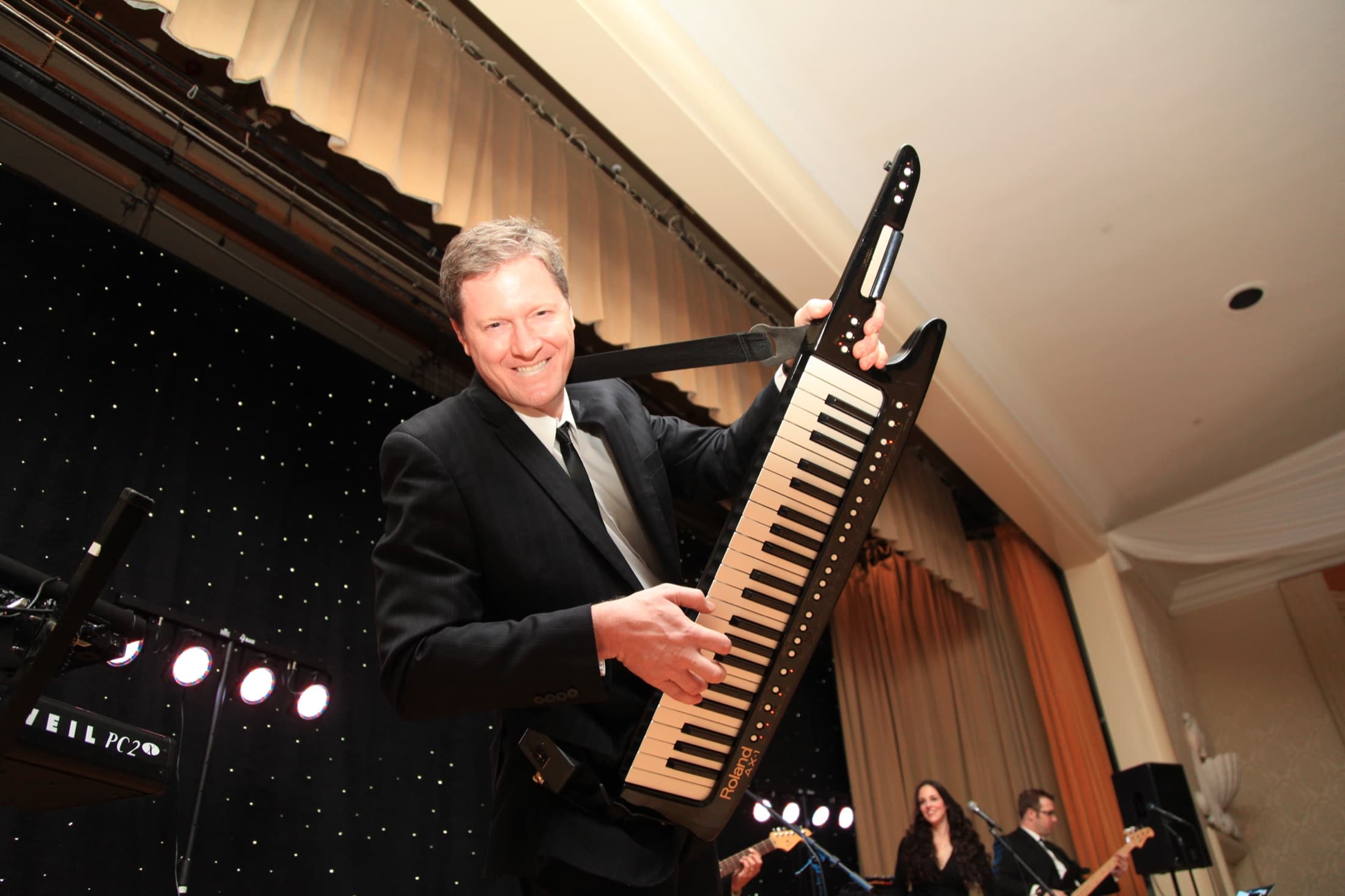 Dave Tough performing with a keytar